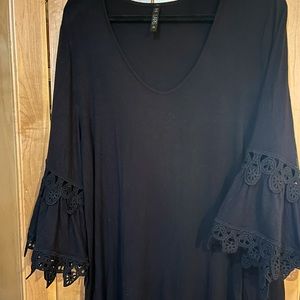 Lace Bell Sleeve A-Line Dress